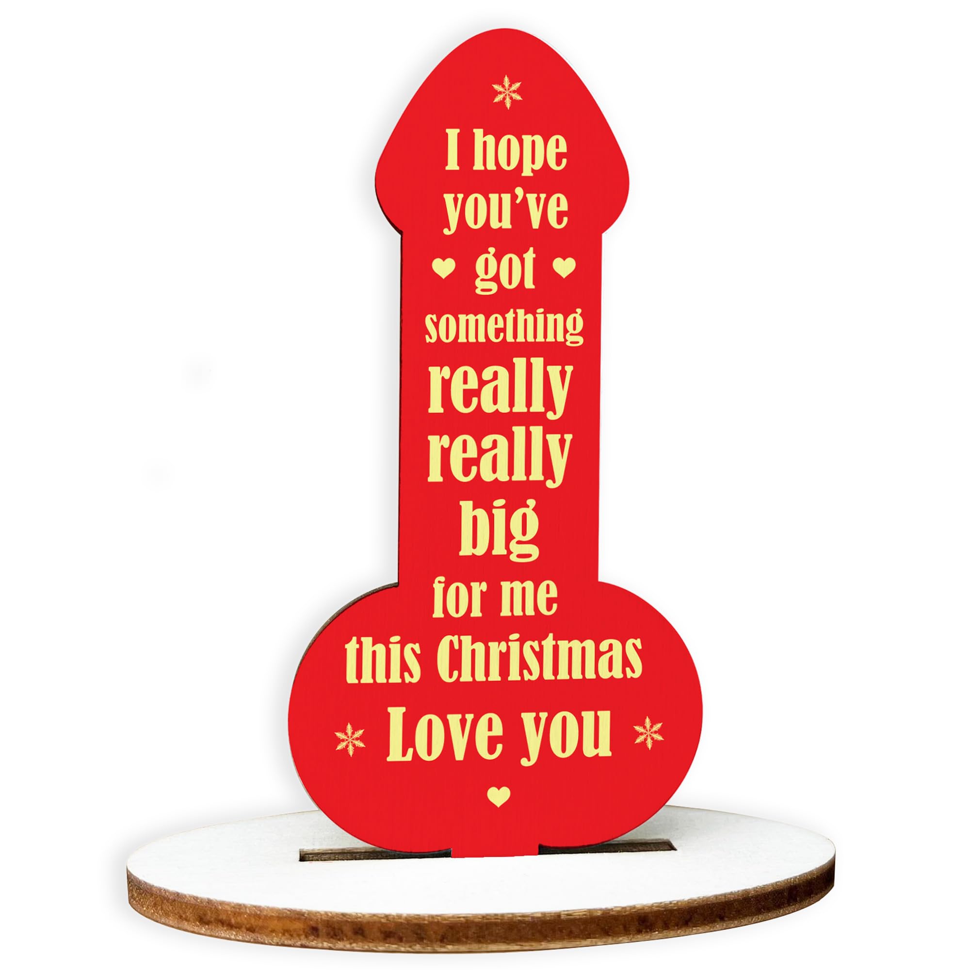 Red Ocean Funny RUDE Boyfriend Husband Gift For Christmas Wooden Plaque Funny Gift For Him Gift For Men Keepsake