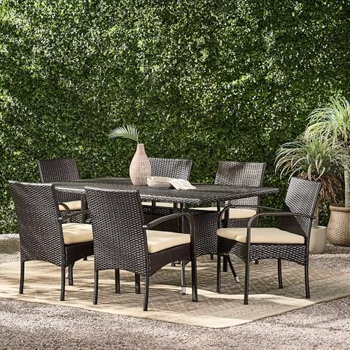 Patio Outdoor Dining Table Set 6 Seater | Rattan & Wicker Dining ...