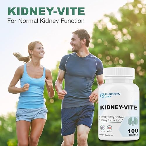 Miniatura 6 de Puregen Labs Kidney-Vite  Riñón Premier, soporte renal, sin OMG, sin gluten, sin aditivos de color artificial - 100 tabletas vegetarianas