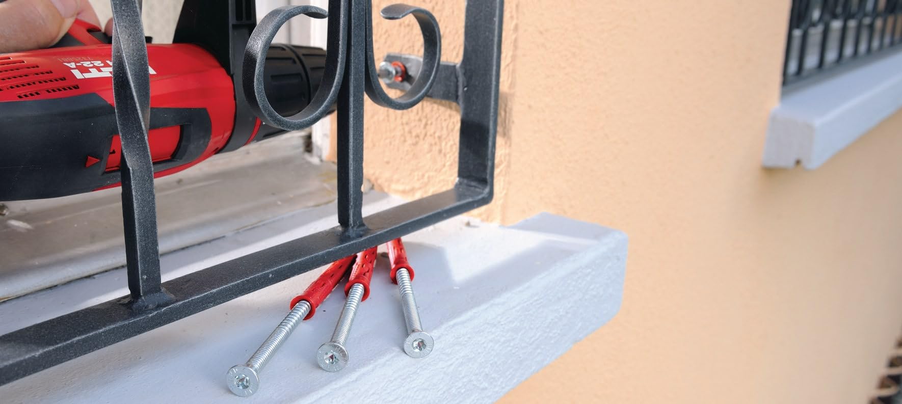 Hilti 423859 Anclaje de plástico para marcos HRD-C 10x60 (Pack de 50 uds, alto rendimiento, acero inoxidable, cabeza avellanada, hormigón y mampostería, fijación soportes,...) Con tornillo