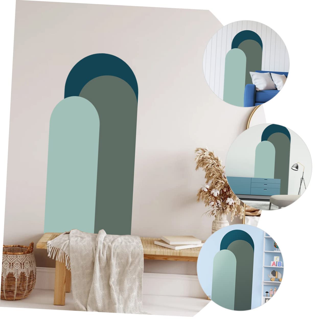 DOITOOL 2hojas Calcomanías Decorativas De Pared Adhesivos Geométricos Multi-funcionales Para Salas Diseño Artístico Para De Aplicar y Retirar Para Ventanas y Paredes