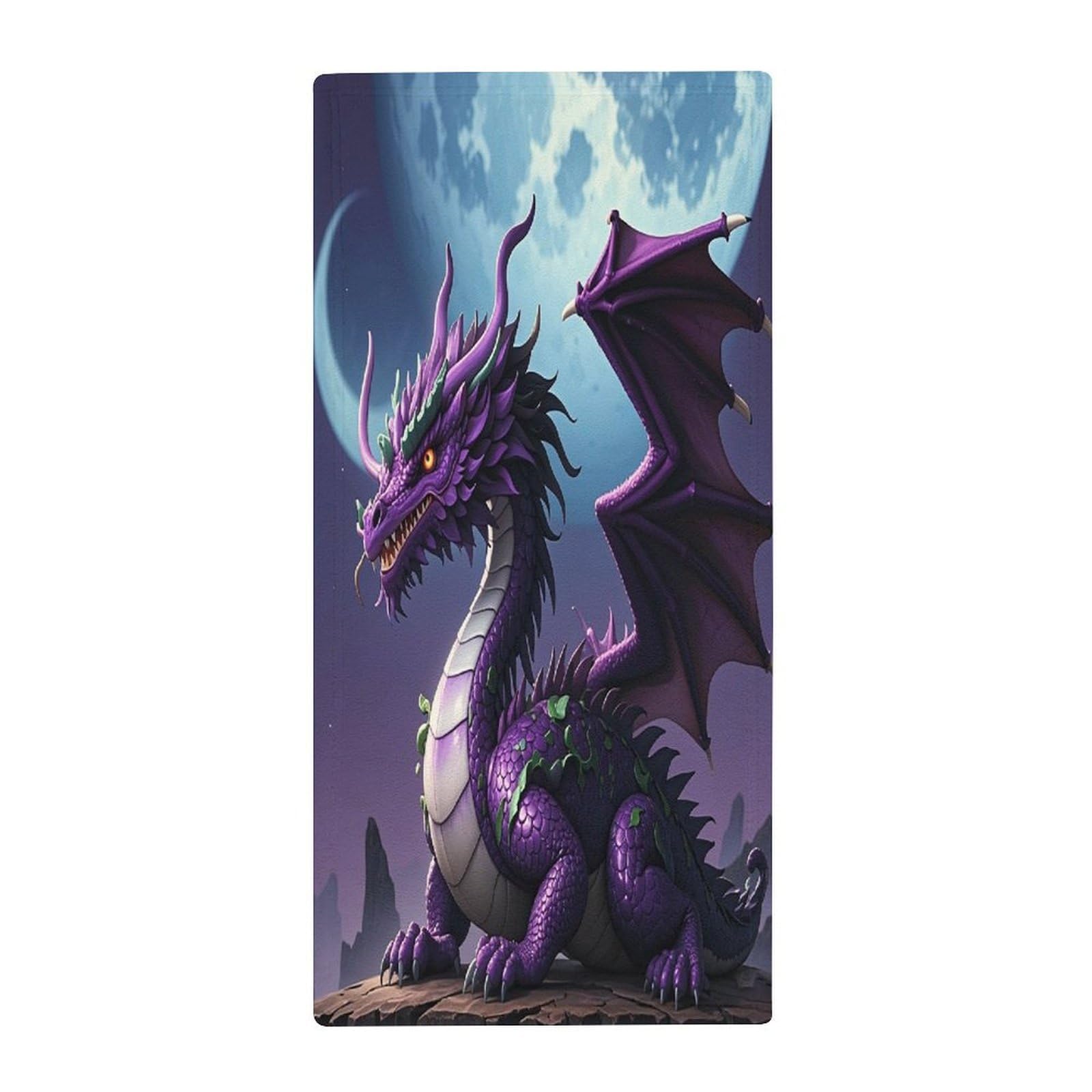 FekiLoot Purple Dragon Purple Moon Bath Towel Super Soft Highly Absorbent Bath Towel Fashion Quick Drying Bathroom Towel Soft Large Fingertip Towels for Bathroom Gym Travel Camp Pool
