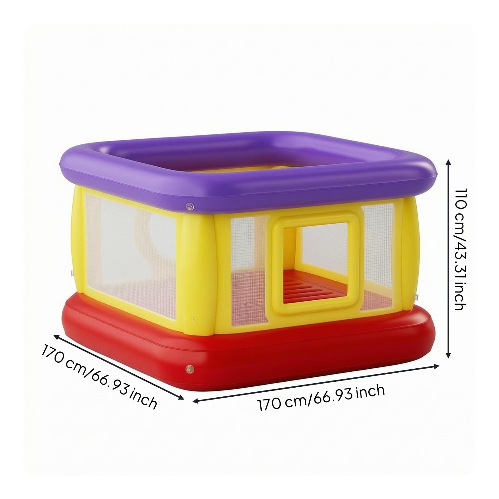 Castello Gonfiabile per Bambini Trampolino Gioco Salterello Casa Gonfiabile con Struttura in Pvc Fondo Ispessito con Pannelli a Rete per E Controllo, Gonfiabile 33032