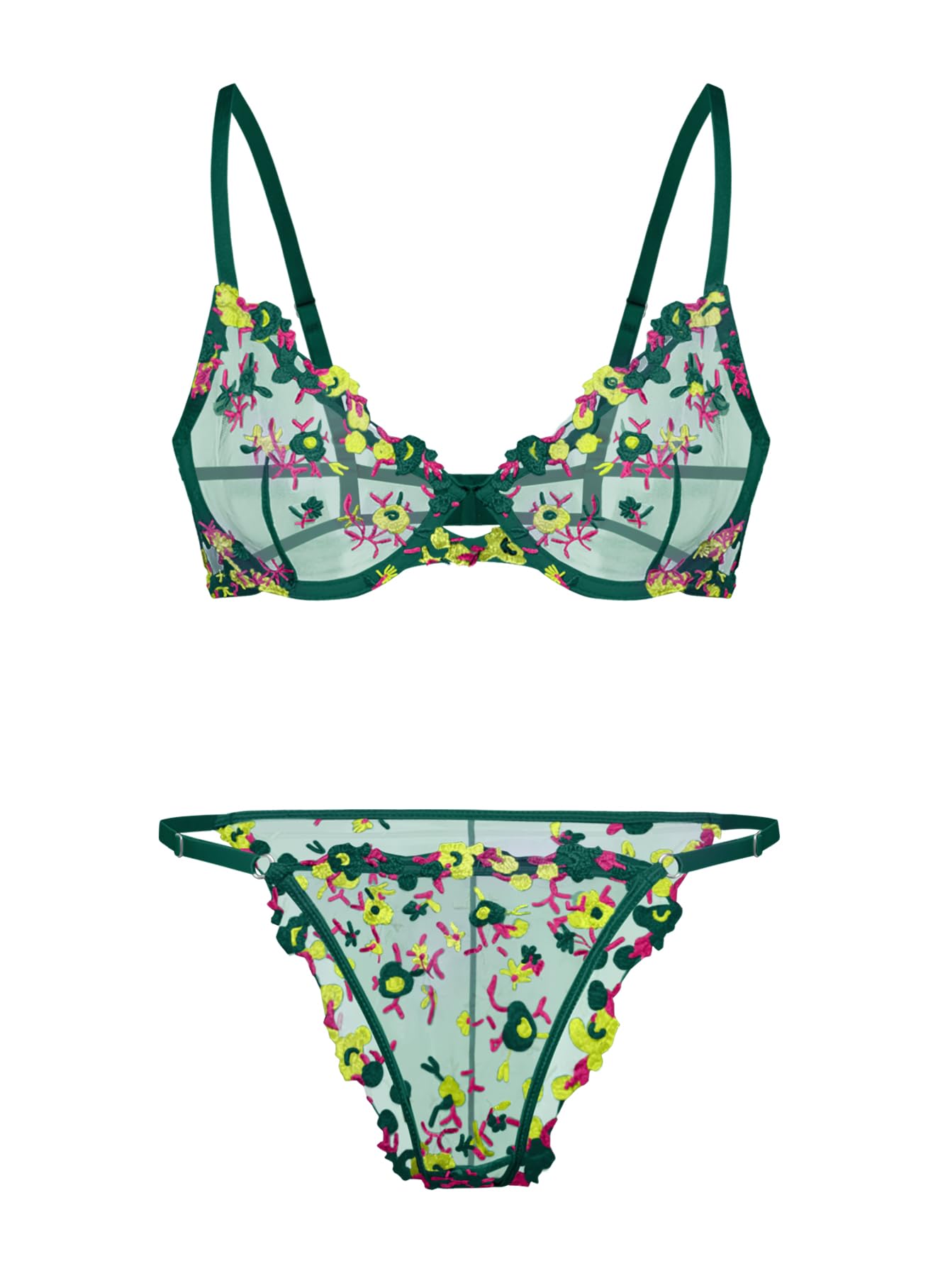 Lilosy Sexy Lingerie Set 2 Piece Women Push Up Bra and Panty 3XS-5XL