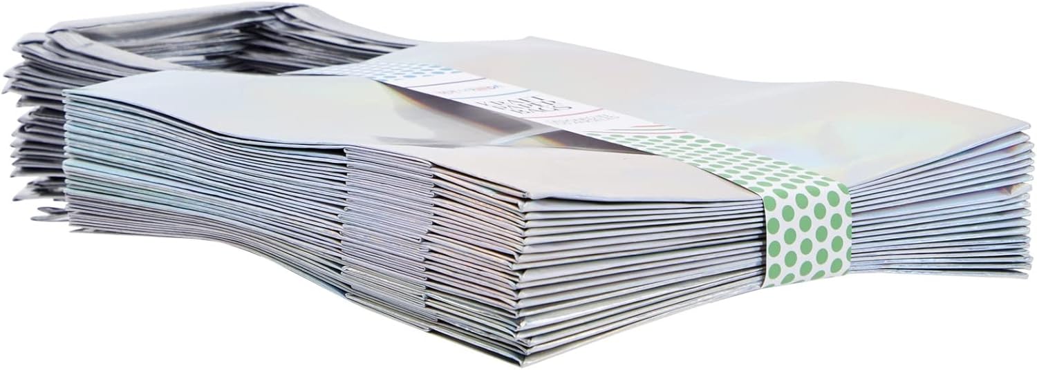 BLUE PANDA Holographic Gift Bags with Handles - 20 Pack, Silver 7 x 9 x 3.1 in - Reusable Paper Goody Bags for Party Favors, Wedding, Birthday, Baby Shower - Image 9