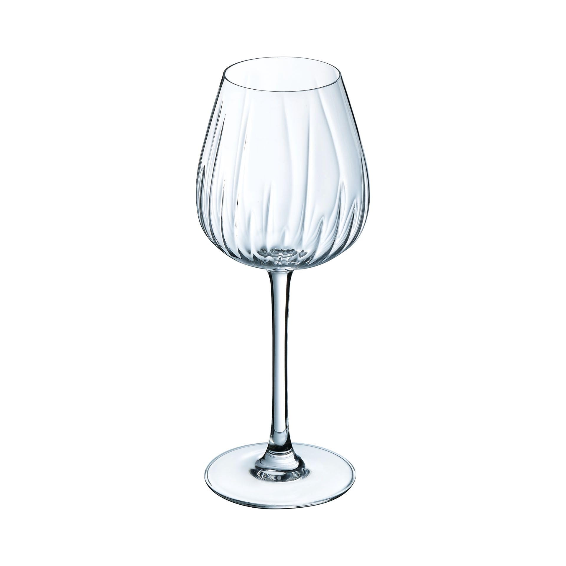 Cristal d'Arques Paris - Collection Swirly - 6 Verres à pied 35cl - Fabriquées en France - Emballage renforcé