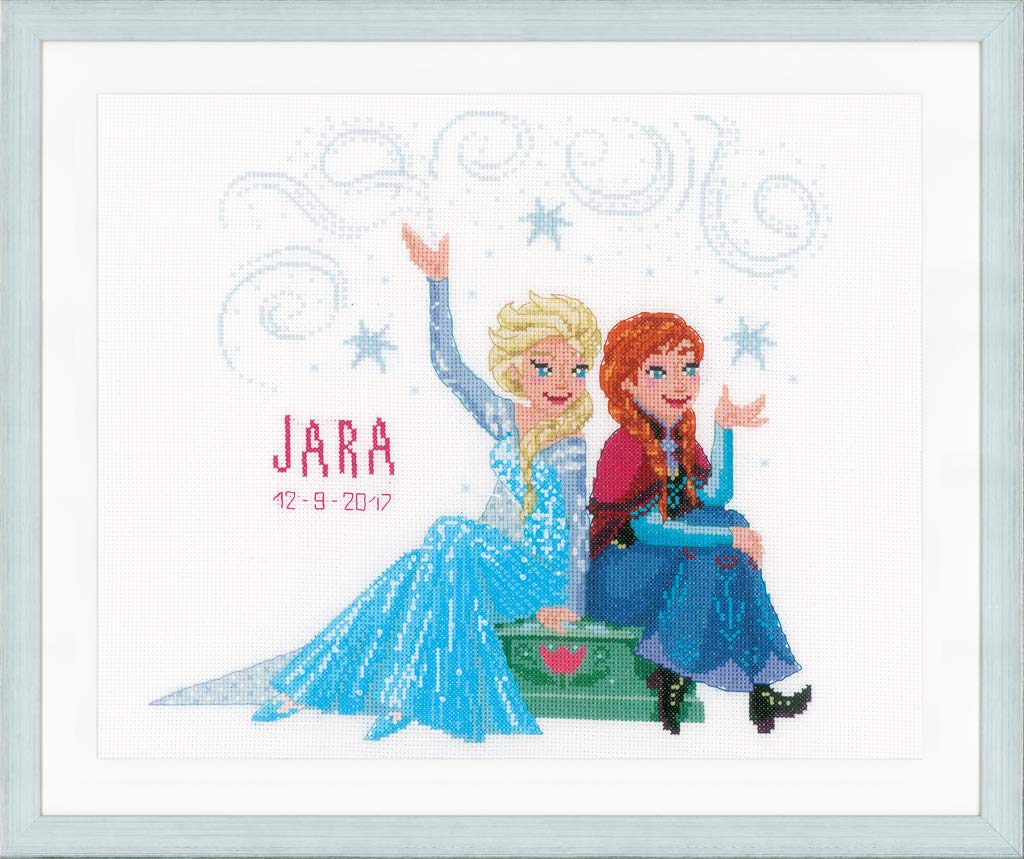 Zestaw do liczonego haftu krzyżykowego Vervaco: Frozen-Sisters Forever, bawełna, asortyment, 10 x 1 x 14 cm
