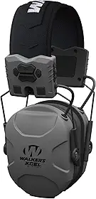 WALKER'S XCEL Muff eletrônico digital - 26dB NRR proteção contra ruído melhoria sonora segurança para tiro, 2 pilhas AAA, XCEL 500-Bluetooth, tamanho único