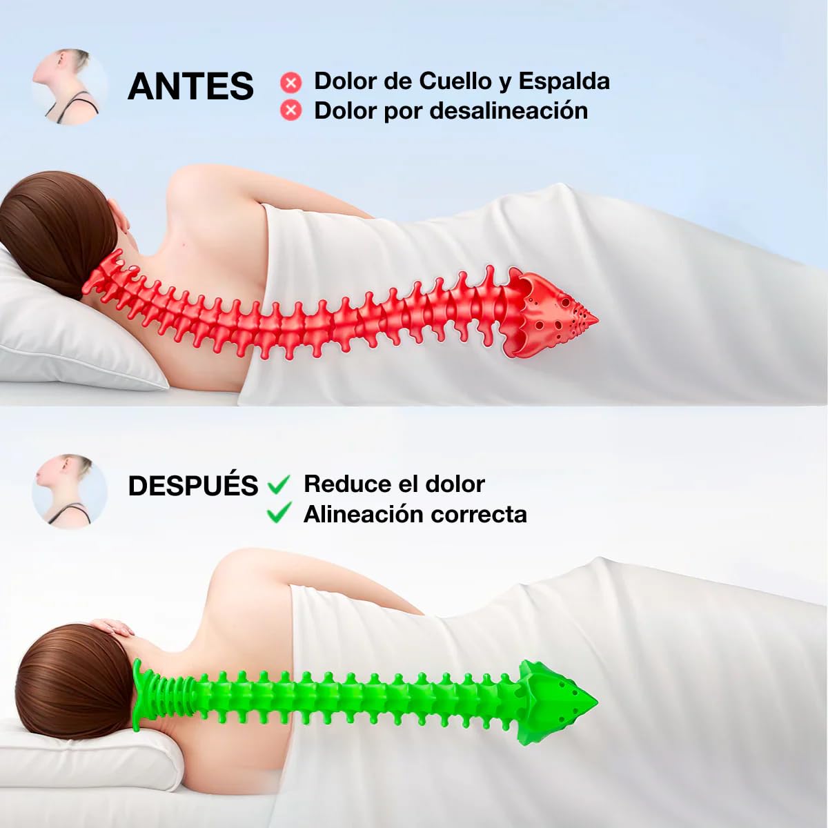 OrthoSleep – Alivio Cervical Almohada Cervical y Cuello 2 en 1, Ergonómica de Espuma de Memoria, con Funda Saca - Pone, Ideal para Dormir de Lado, de Espalda o de Vientre