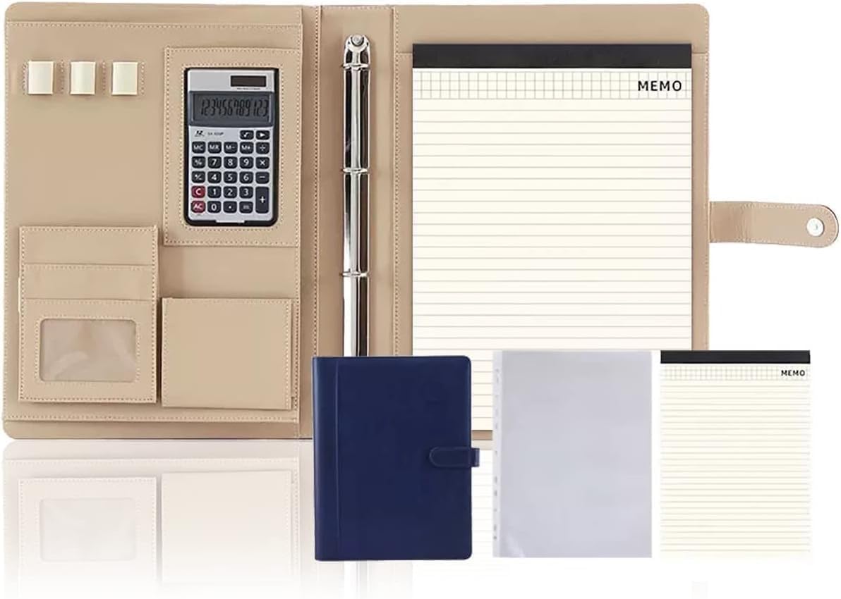 VHJdtE Folder, S Binder Superior Vegan Leather Business Planner for School Office Conference Notepad(Blue)