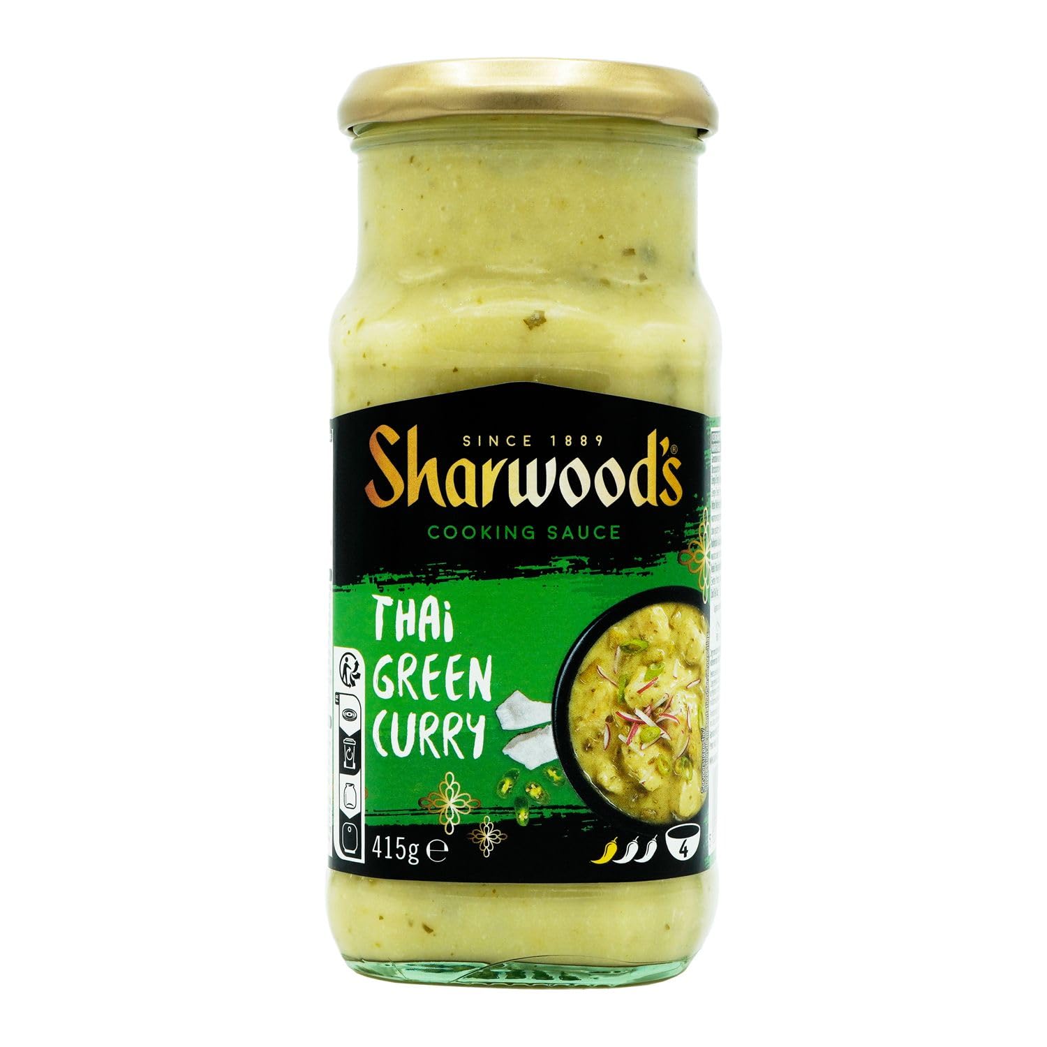 SHARWOODS Sauce thai Curry Vert- carton de 6 pots de 415 gr