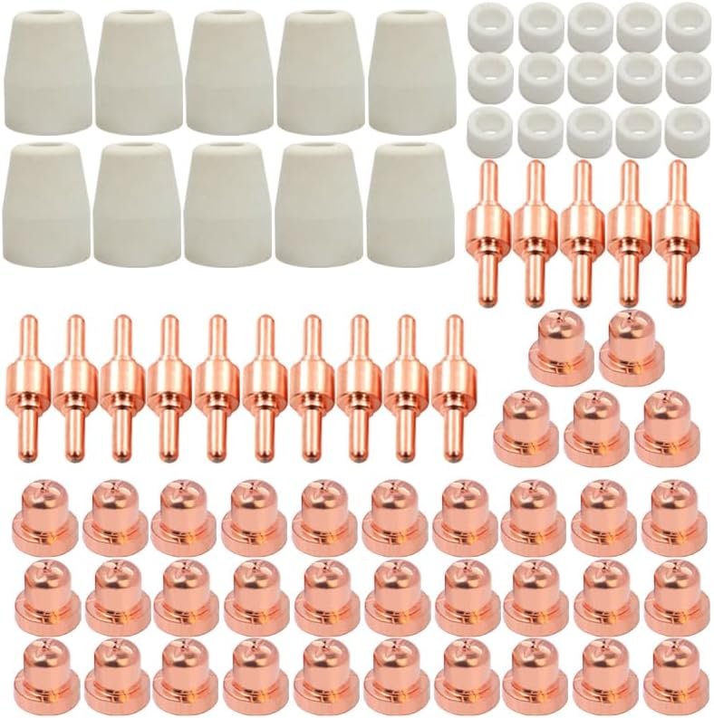 PT-31 Plasma Cutter Cutting Torch Consumables Accessories standard Tips/Nozzle Electrodes Shield Cup QIANGHAN (75Pcs)