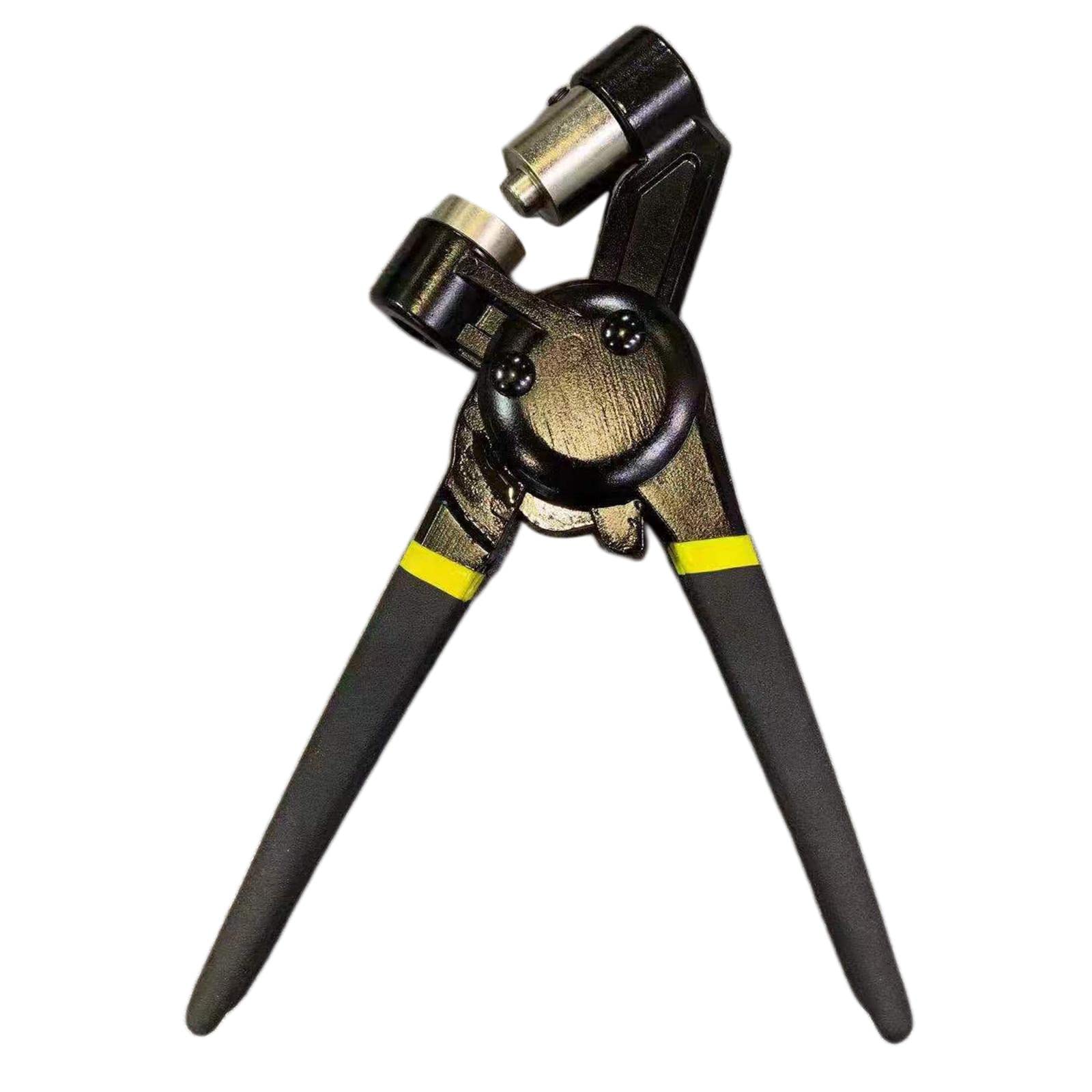 Kit di strumenti per occhielli tenuti in mano, pinza portatile per punzonatrice manuale con 500 occhielli argentati da 10 mm