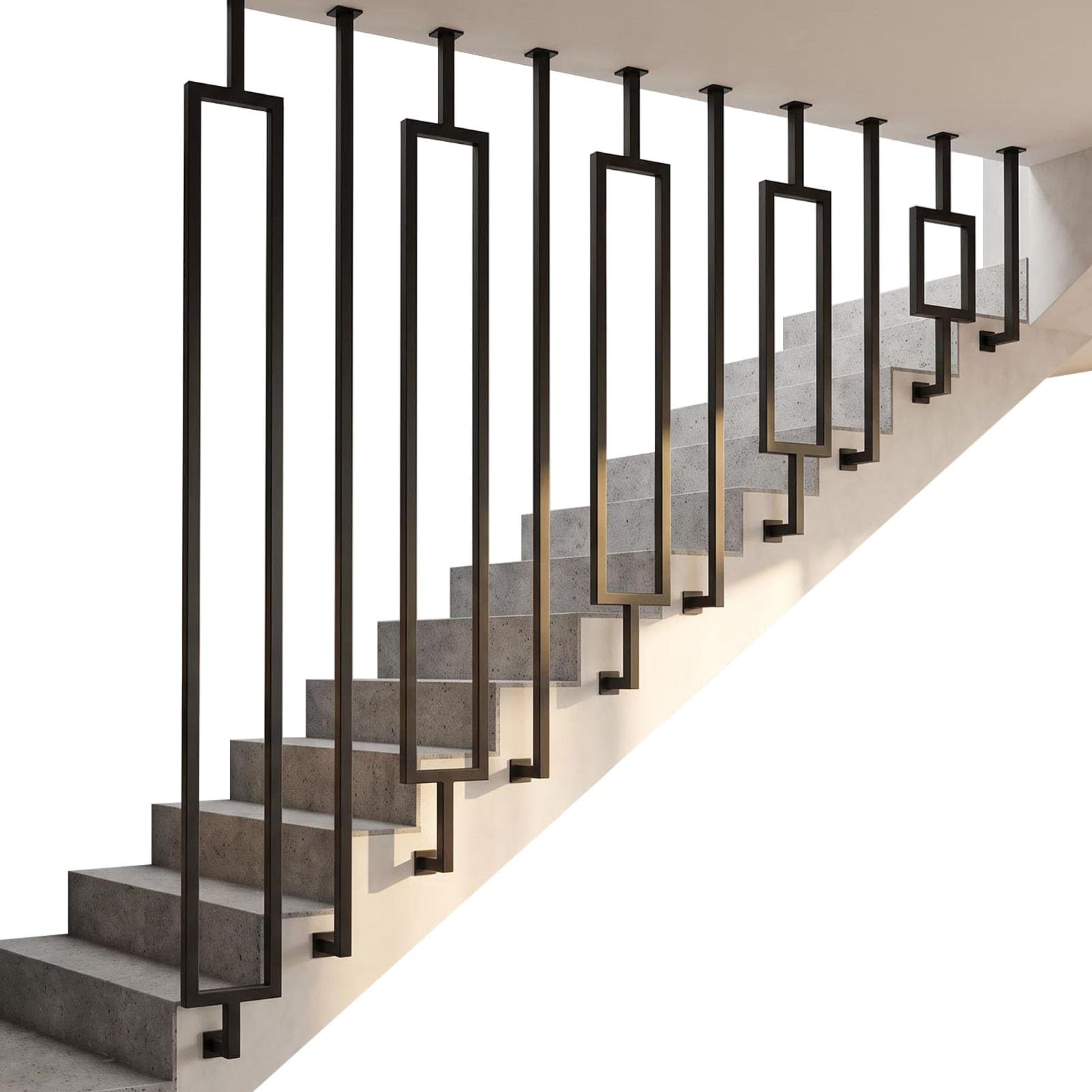 Słupek balustrady w kształcie litery L, wytrzymała metalowa balustrada schodowa, ogrodzenie ochronne, poręcz montowana z boku do willi z poddaszem, uchwyt bezpieczeństwa(B,110cm)
