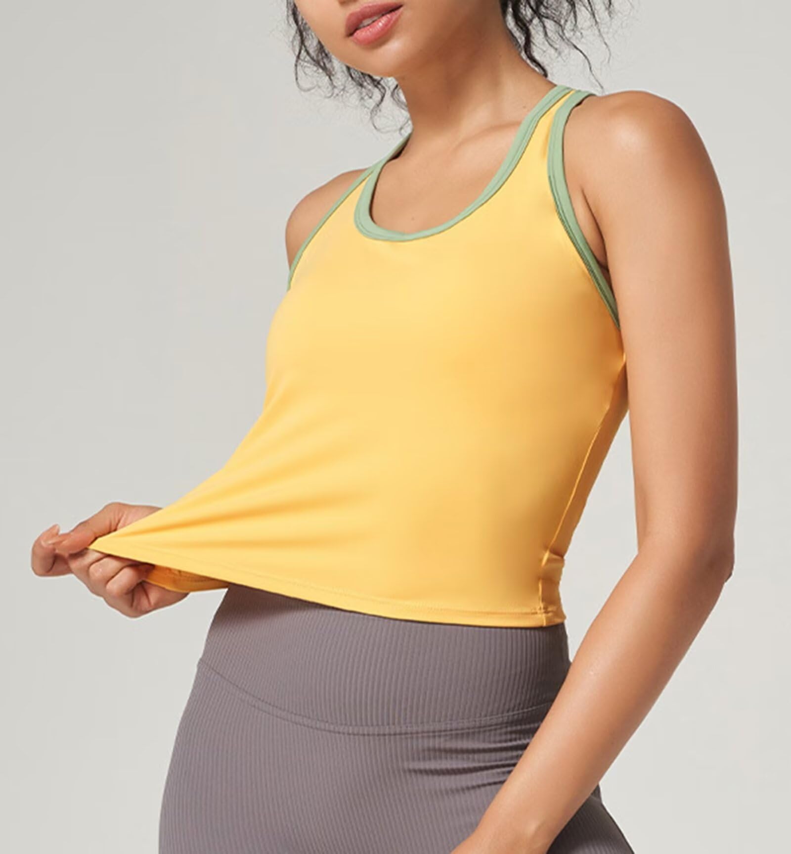 Camiseta sin Mangas de Entrenamiento para Mujer Camiseta de Tirantes con Sujetador Incorporado