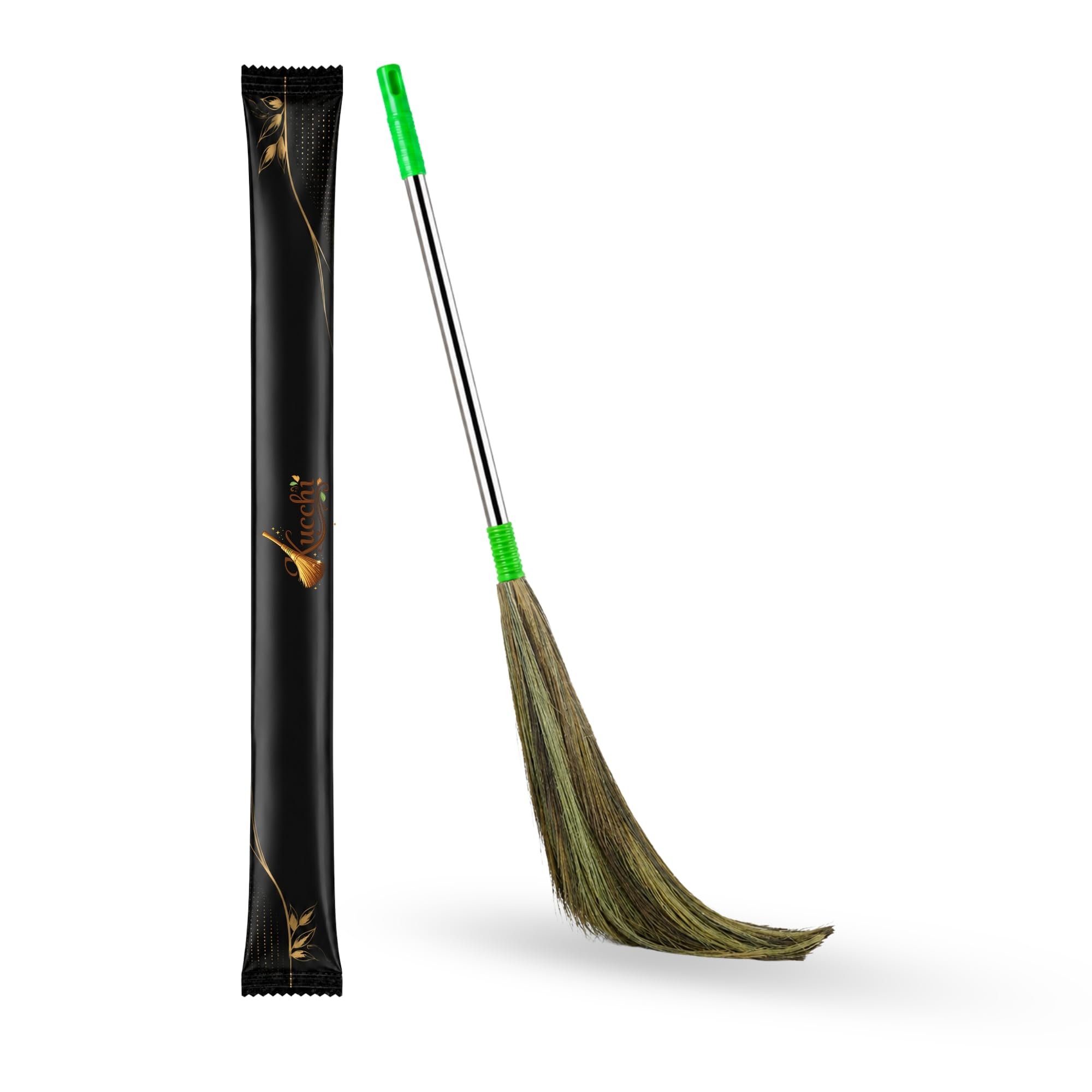 Natural Grass Broom (Steel Phool Jhadu) 40 -Inch Long Meghalaya Grass Broom with Steel Handle | Lightweight & Durable Jhadu | Home Cleaning, Floor, Corner & Ceiling Dust Cleaning Broom - Pack of 1-image-39