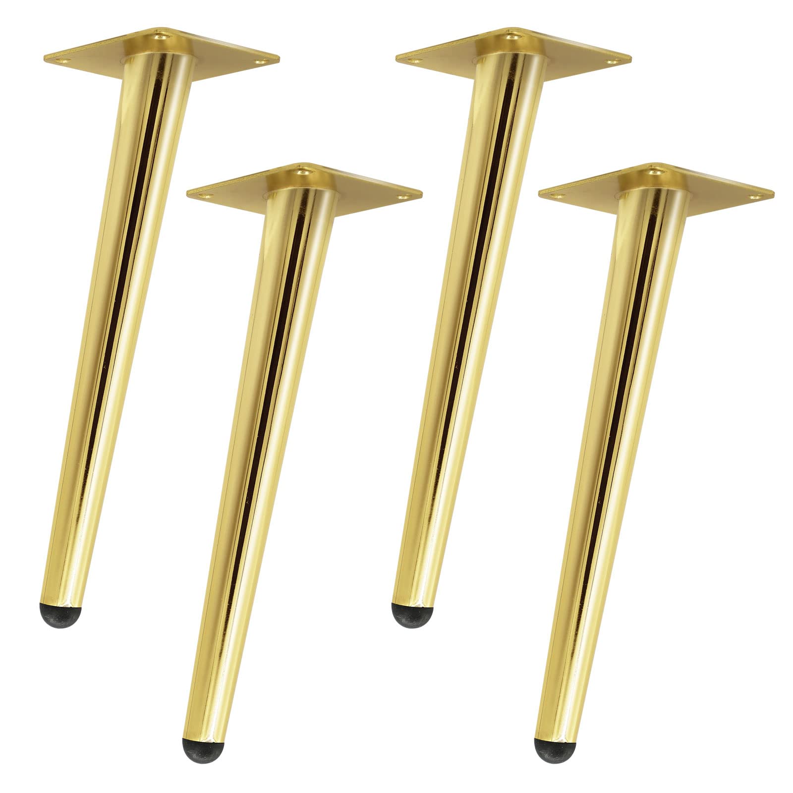 8 Inch Furniture Legs Gold Metal Couch Sofa Legs Tapered Oblique Heavy Duty Mid Century Modern Coffee Table Feet Replacement for Dresser Desk TV