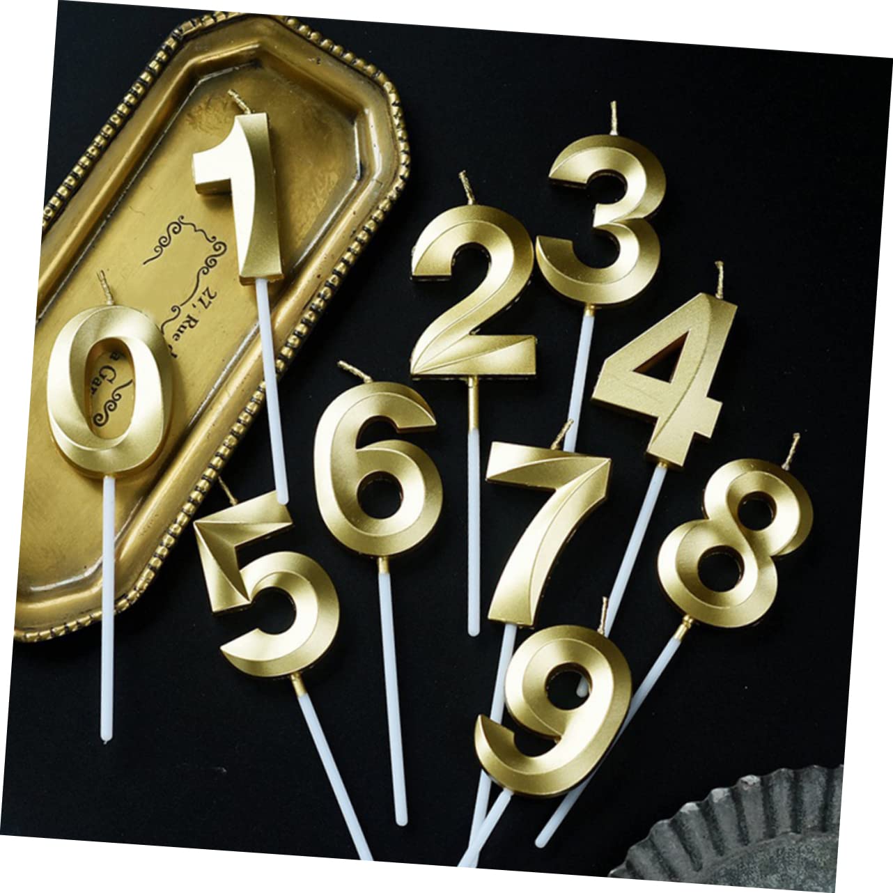 Amosfun 3 Juegos De Velas con Números para Cumpleaños Decoraciones De Cumpleaños para Decoración De Fiestas Velas De Parafina Decoraciones De Aniversario Un Posavasos Soporte para
