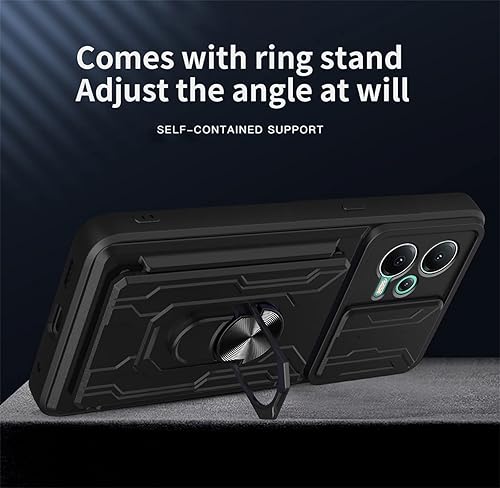 Miniatura 3 de Ysnzaq Funda militar resistente a prueba de golpes para Xiaomi Redmi Note 12 5GPoco X5, cubierta protectora de lente de ventana deslizante con