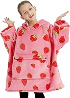 Vista 69 de KFUBUO Manta portátil con capucha para niños, de sherpa con todos los patrones, sudadera de gran tamaño con bolsillo, para niñas y niños de 6-10