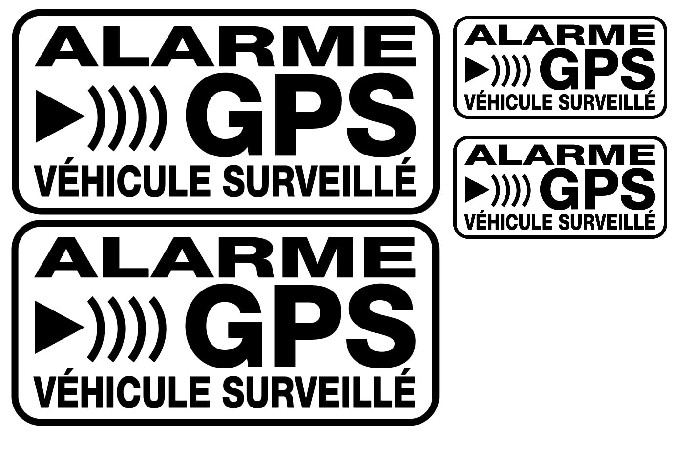 4 Autocollants Alarme Voiture Haute Visibilité