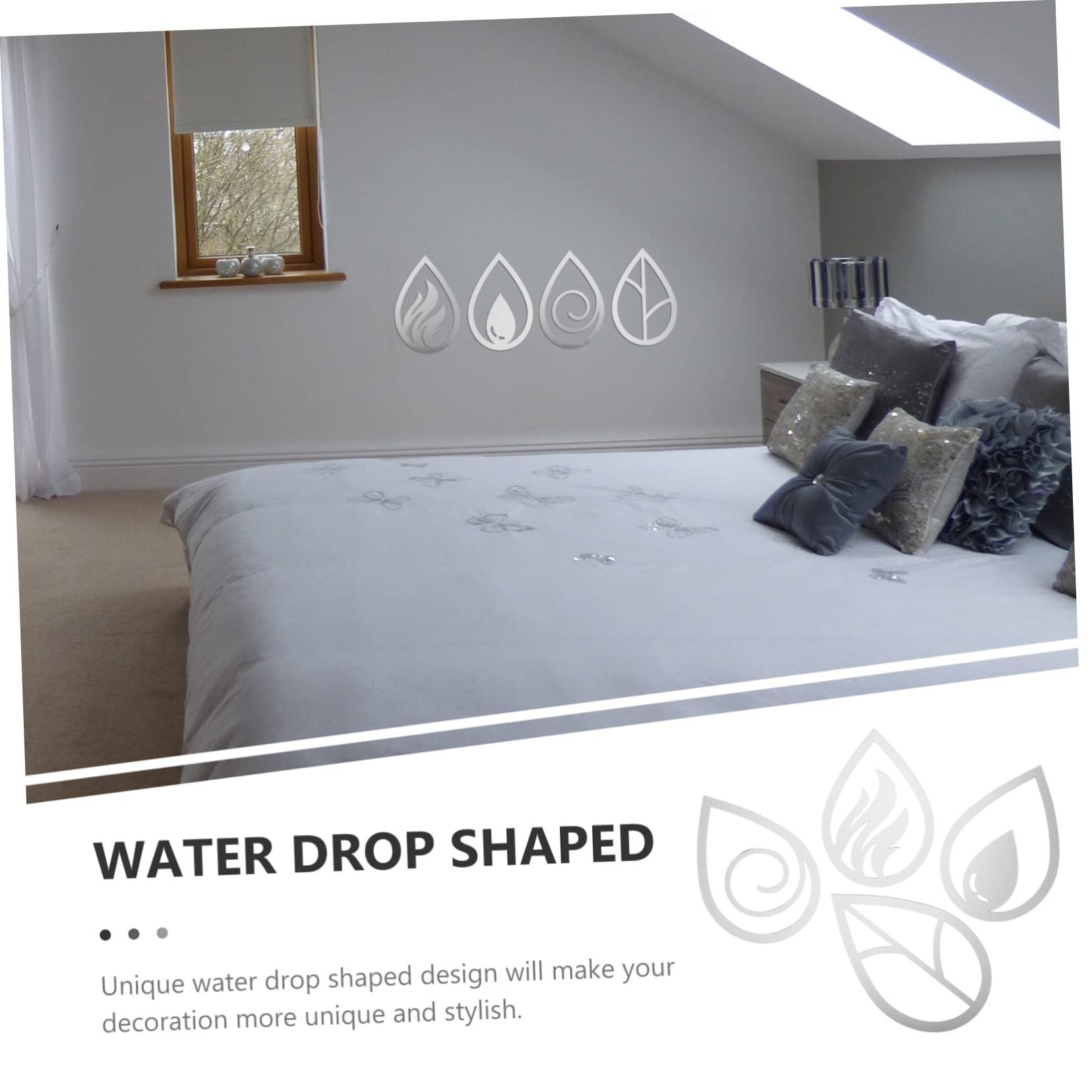 OSALADI 12piezas Decoración De Pared Autoadhesiva Pegatinas Acrílicas Chic Para Hogar y Oficina Para Ventanas y Habitaciones Infantiles Diseño Moderno y Detalles Delicados