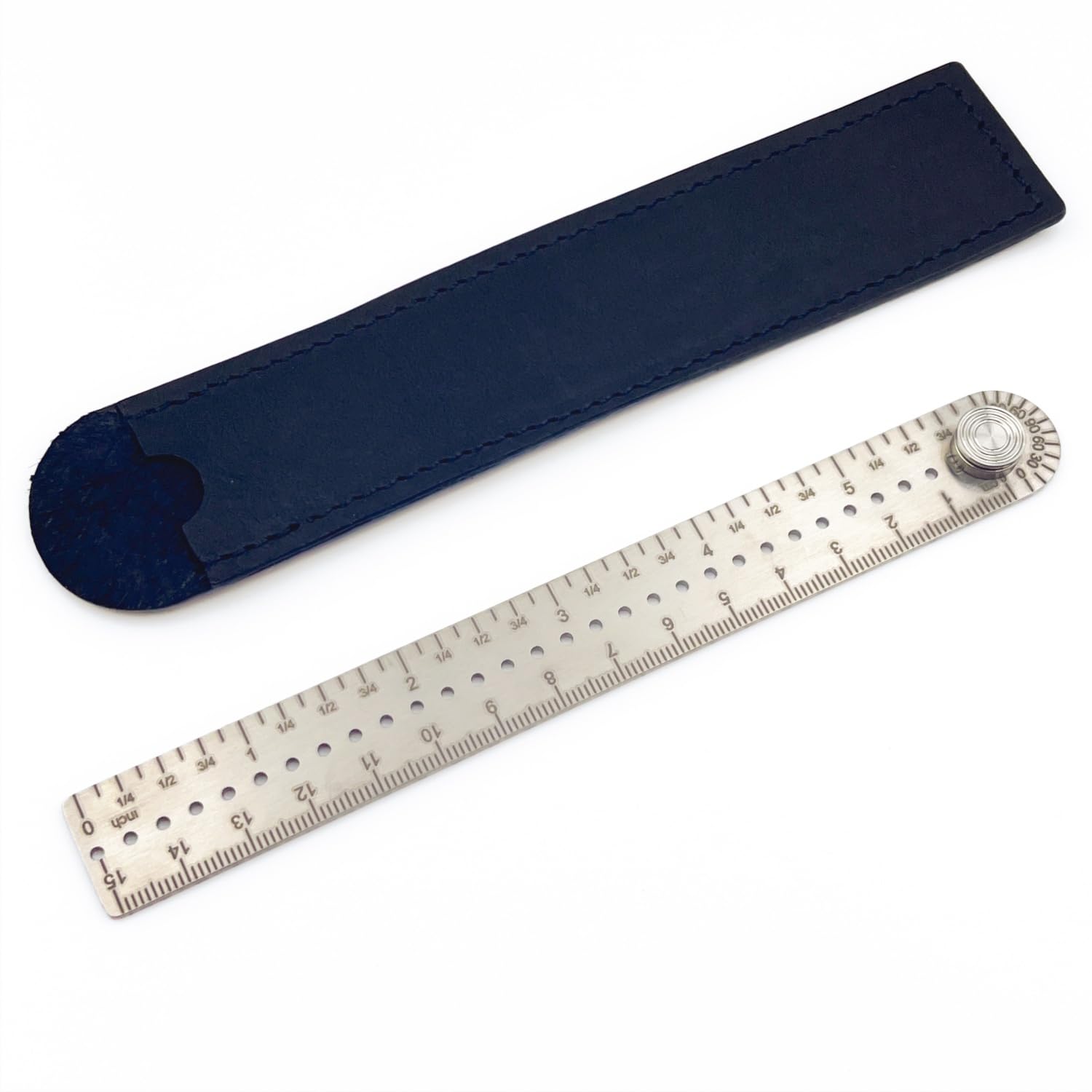 Titanium Ruler, Metal Straight Ruler, Portable EDC Multifunctional Micro Ruler, Double-Faced Drawing Ruler, Protractor, Compasses, Arc, Measuring Tools Rule(CM/INCH) (Large)