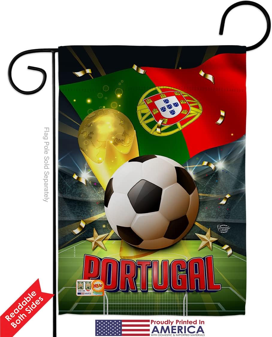 FIFA World Cup Portugal 2 Pcs Banner Room Wall Art Flag Patio Lawn Garden Outdoor Decorations Indoor Tapestry Yard Signs Team Qatar Trophy Soccer Game Football Gifts, Made in USA