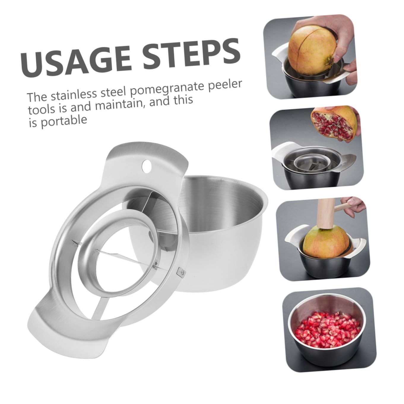 Veemoon Herramientas Para Pelar Frutas Pelador De Granadas De Cocina Fácil De Quitar Utensilio Tazón