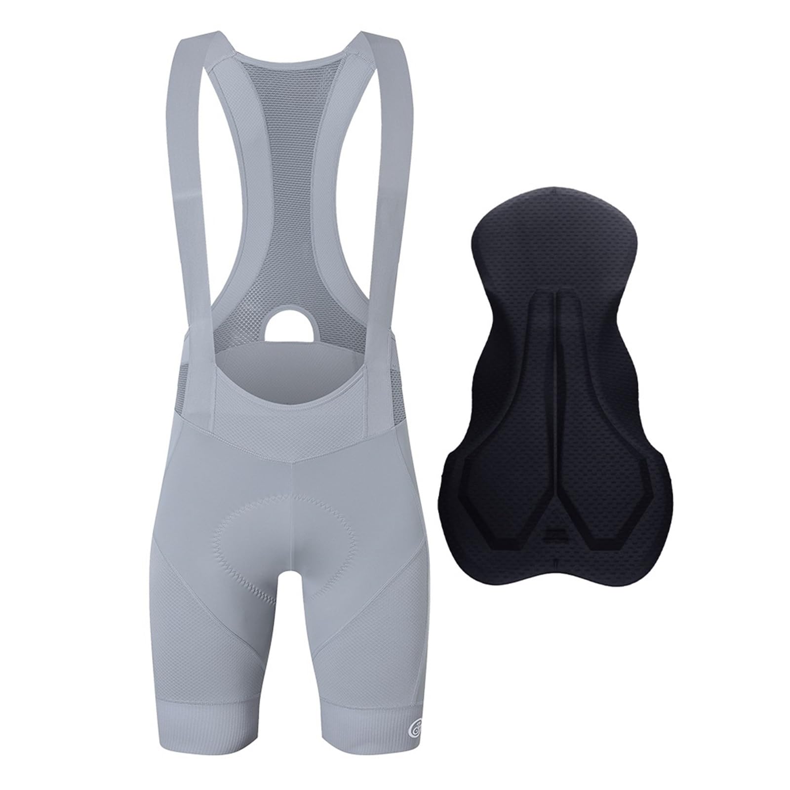 Pantaloncini Ciclismo Pantaloncini con Bretelle da Ciclismo per Uomo, Calzamaglia Corta Imbottita PRO Team 6H, Ideali per Bici da Strada e MTB(Gray,M)
