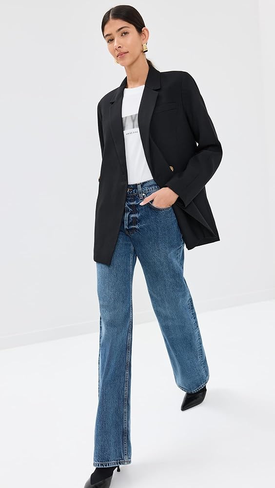 【関税込み】ANINE BING ブラック Kaia テーラードジャケット ANINE BING Kaia Blazer in Black | REVOLVE