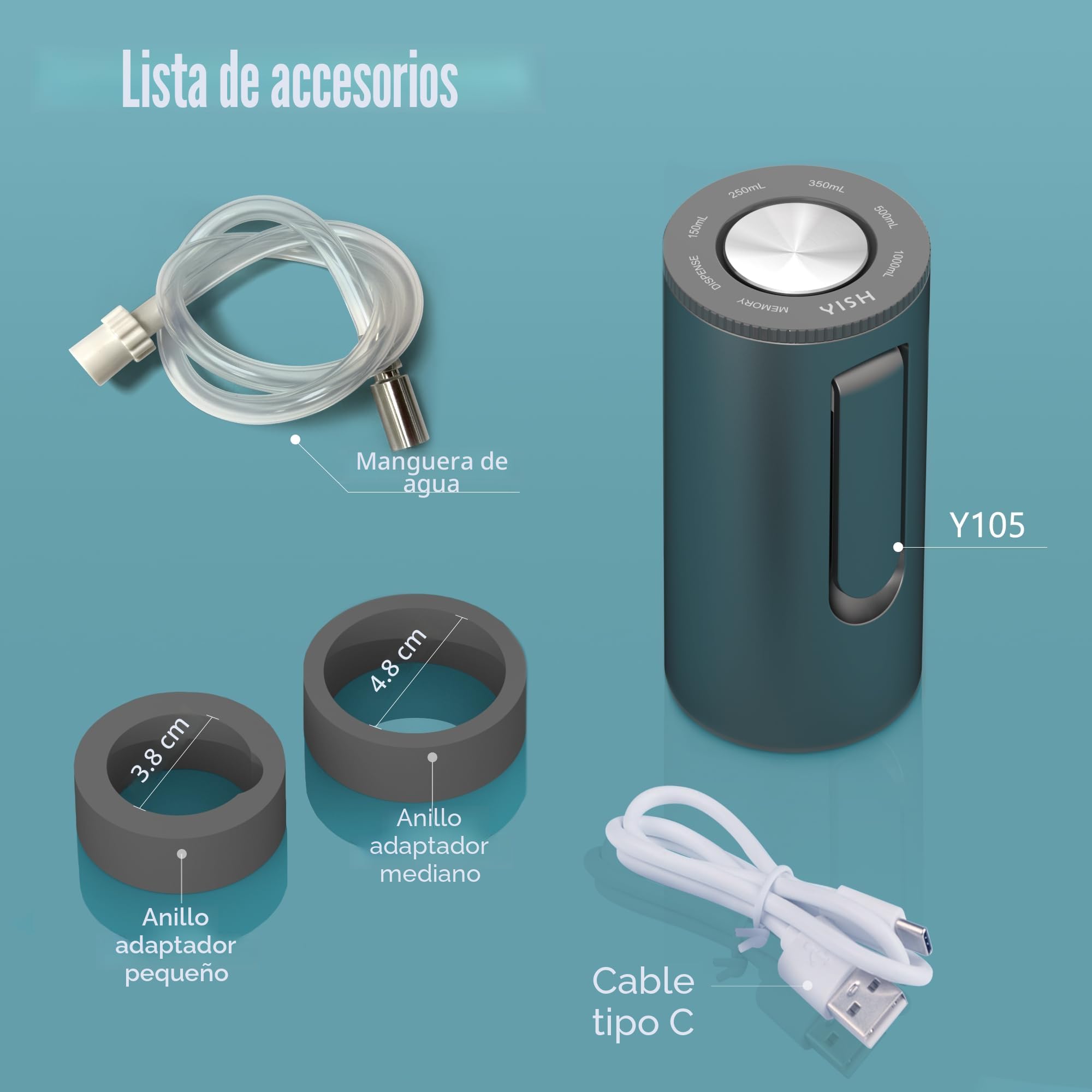 YISH Dispensador Electrico De Agua Fria de Garrafa: Bomba de Agua Potable, Dispensador USB Automático Plegable.