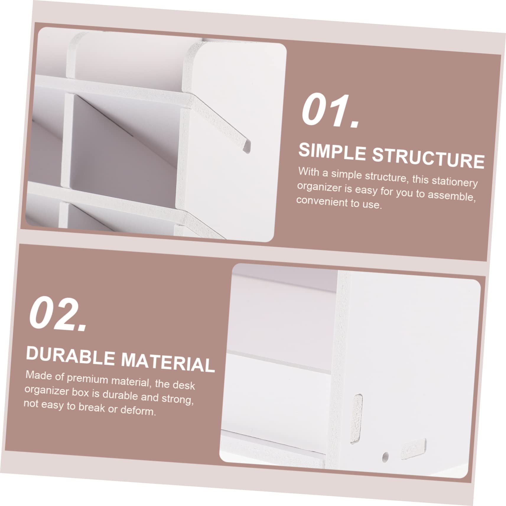 STOBOK Organizer da Scrivania Ufficio Bianco, Plastico, Multi Scomparti