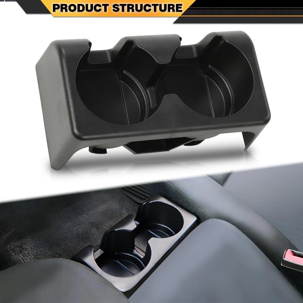 Front Or Rear Bench Seat Dual Cup Holder Insert For 2004-2012 Chevy Colorado & GMC Canyon – Black Plastic