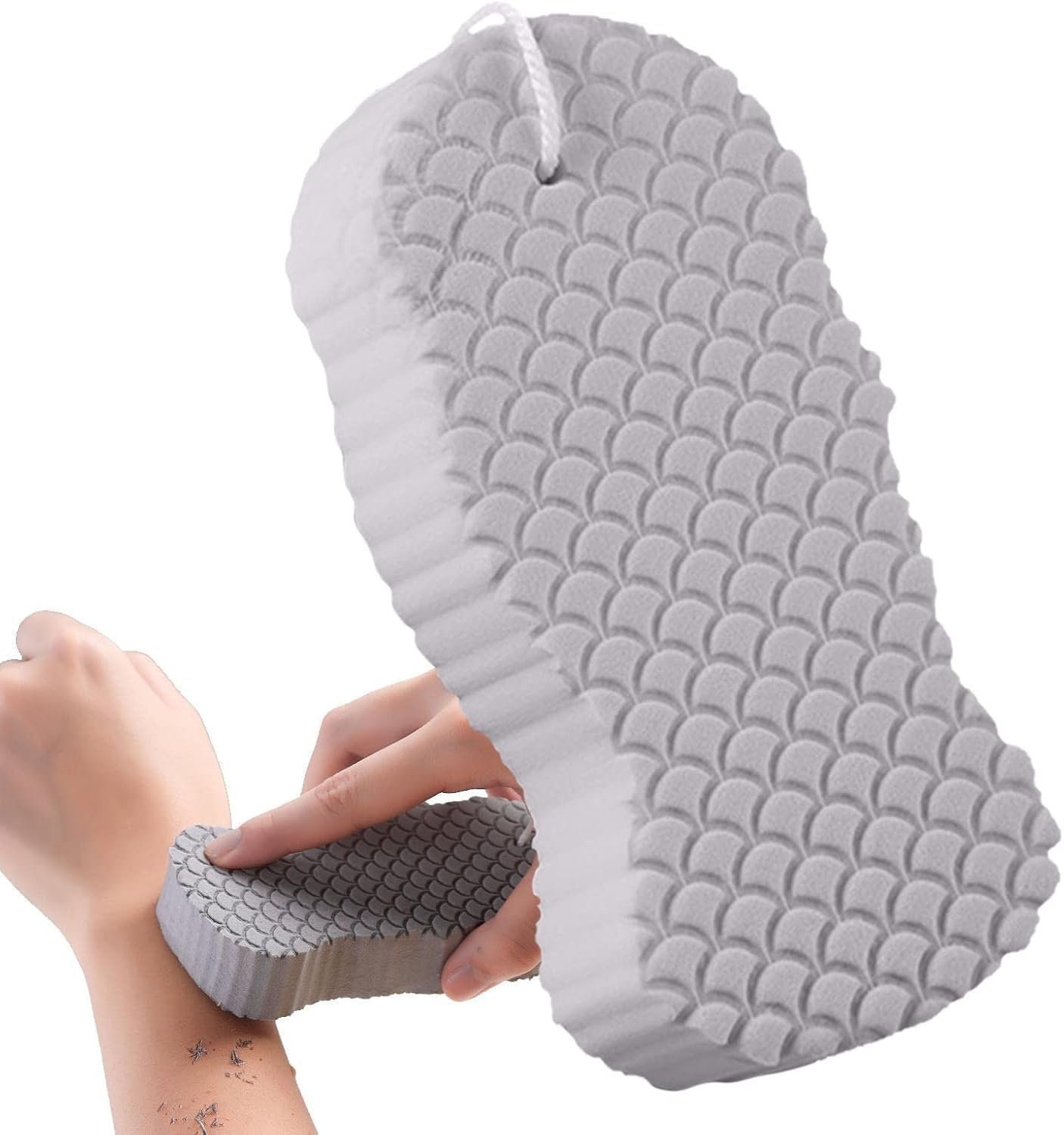 2 Pcs Magic Exfoliating Bath Sponge,3D Super Soft Exfoliating Bath Sponge, Skin Friendly and Reusable for Adults Children and Pregnant Women (Grey)-image-38