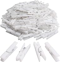 Vista 7 de BronaGrand 100pcs Mini Clear Plastic Utility Paper Clip, Clothespins Clip, Clothes Line Clips,Photo Clips