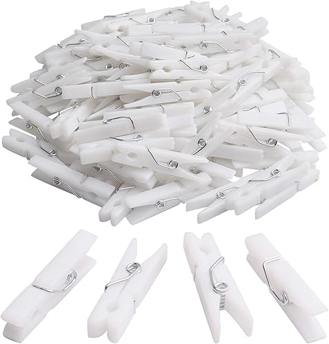 Miniatura 7 de BronaGrand 100pcs Mini Clear Plastic Utility Paper Clip, Clothespins Clip, Clothes Line Clips,Photo Clips