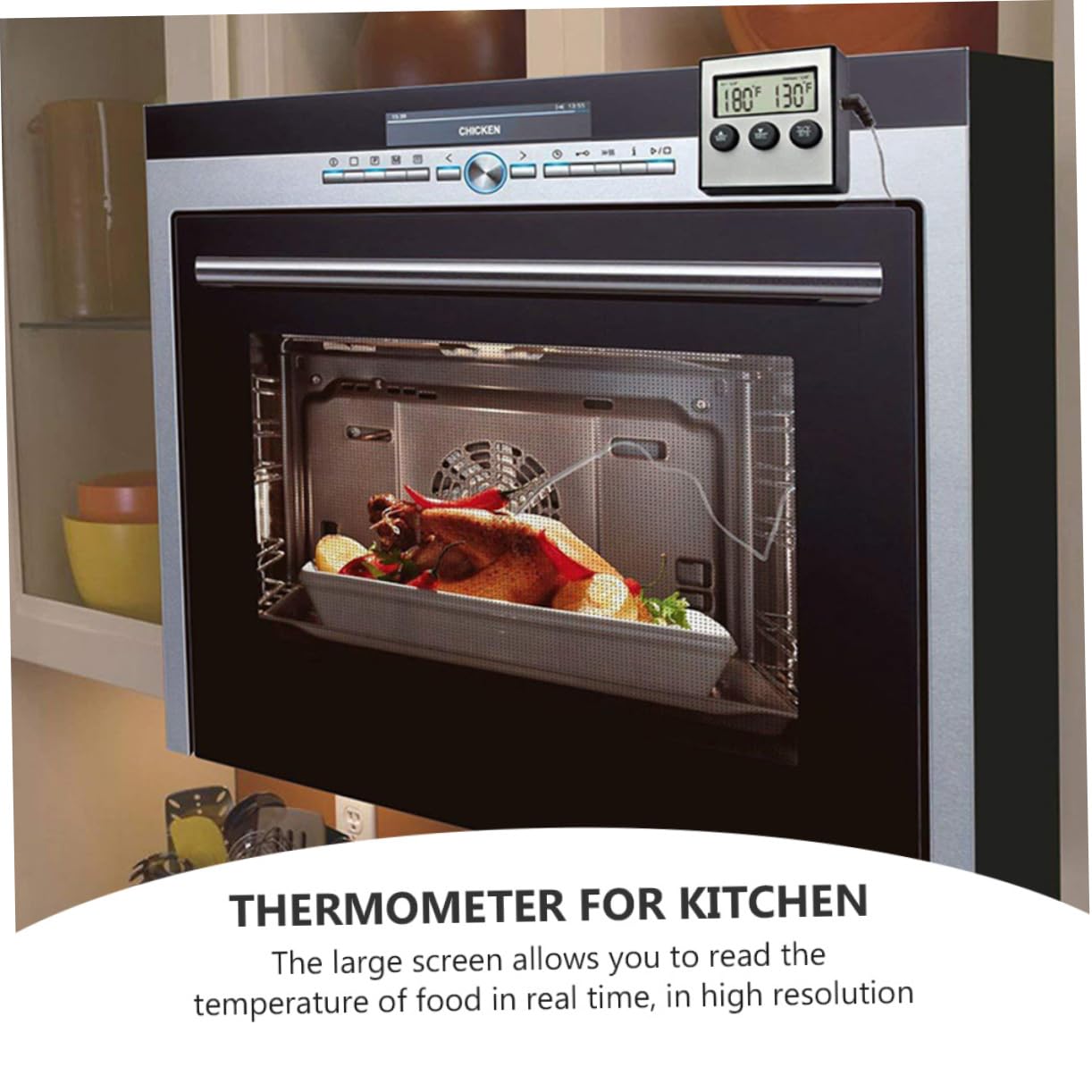 Amosfun 2juegos Termómetro De Cocina Digital De Inoxidable Lectura Instantánea Para Barbacoa y Carnes Pantalla y Clara Para Amantes Cocina