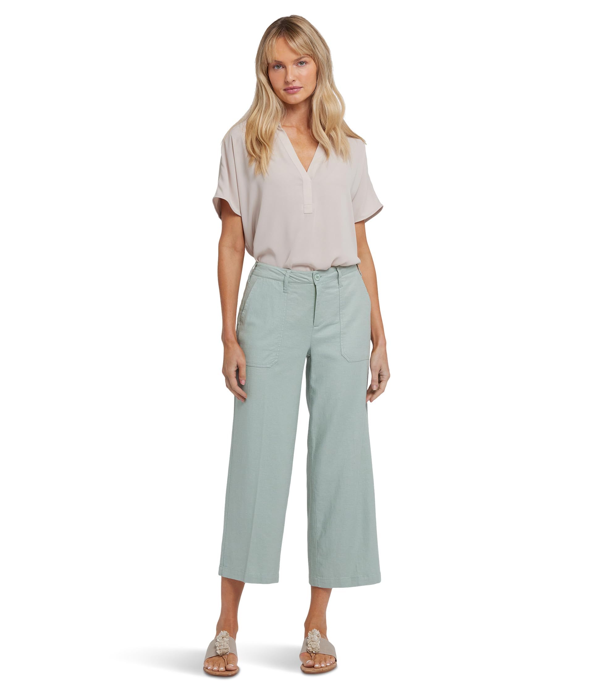 NYDJ Womens Wide Leg Cropped Cargo