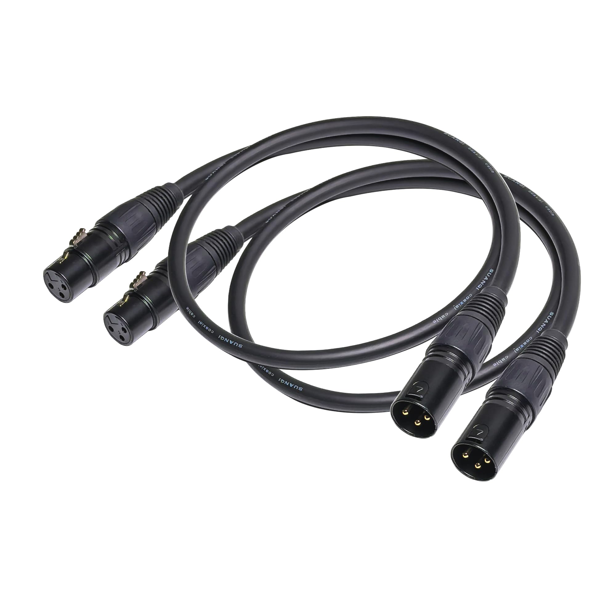 Suanqi XLR Cable, 3-pin Male to Female, Balanced XLR Speaker Cable Suitable for Microphones, Preambles, Speaker Systems, Radio Station and More 2 Pack