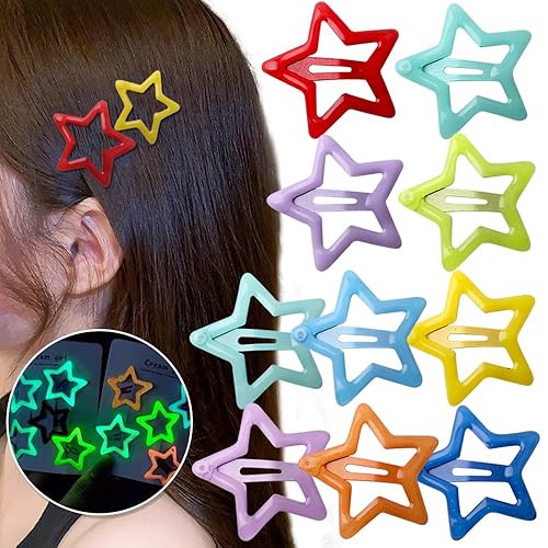 Miniatura 1 de Accesorios luminosos para el cabello pinzas pequeñas coloridas que brillan en la oscuridad, pasadores y clips a presión para niñas y mujeres