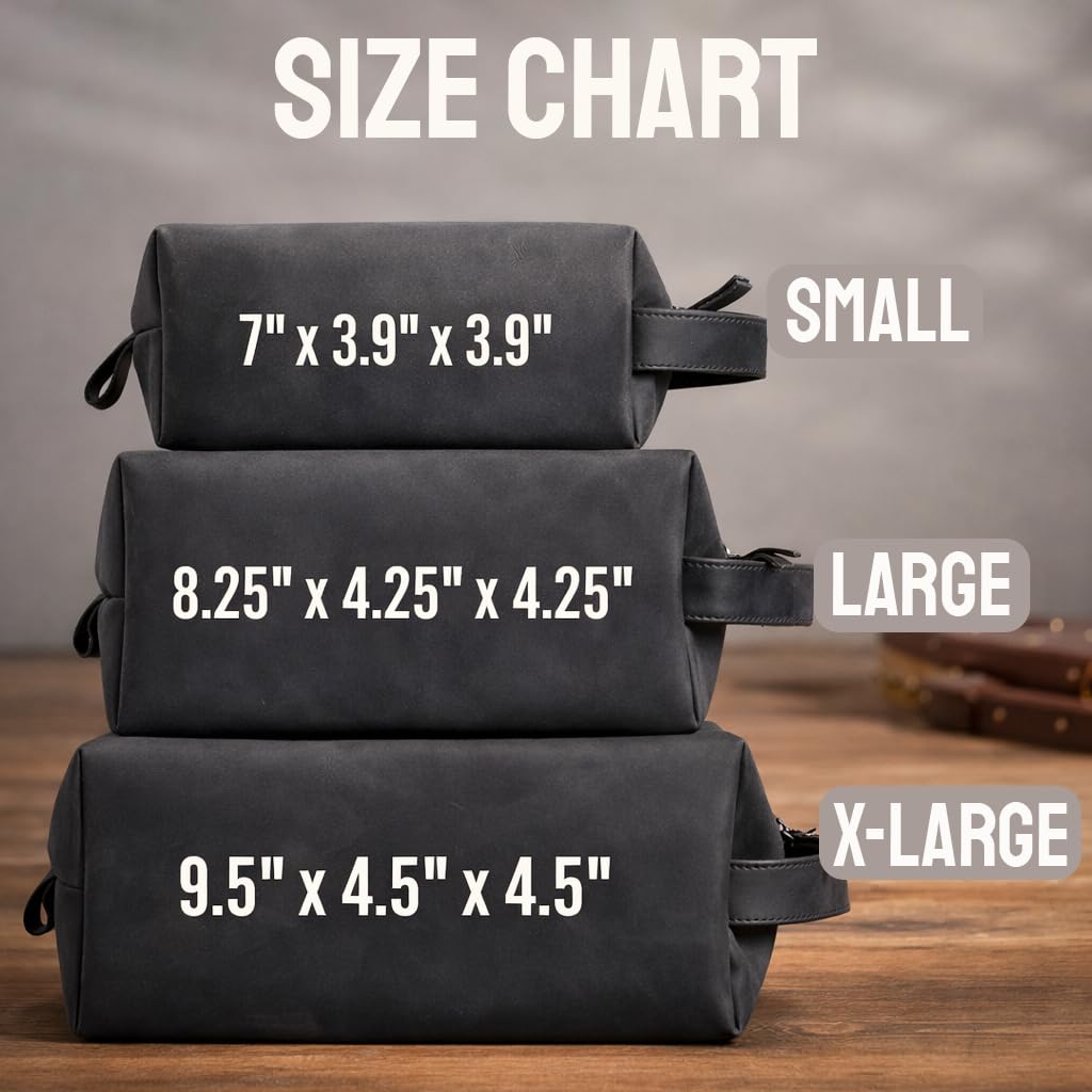 Neceser personalizado hecho a mano de piel auténtica | Kit de afeitado grabado personalizado con nombre, inicial | Bolsa de viaje para hombres, él, marido, papá, novio | Idea de regalo para