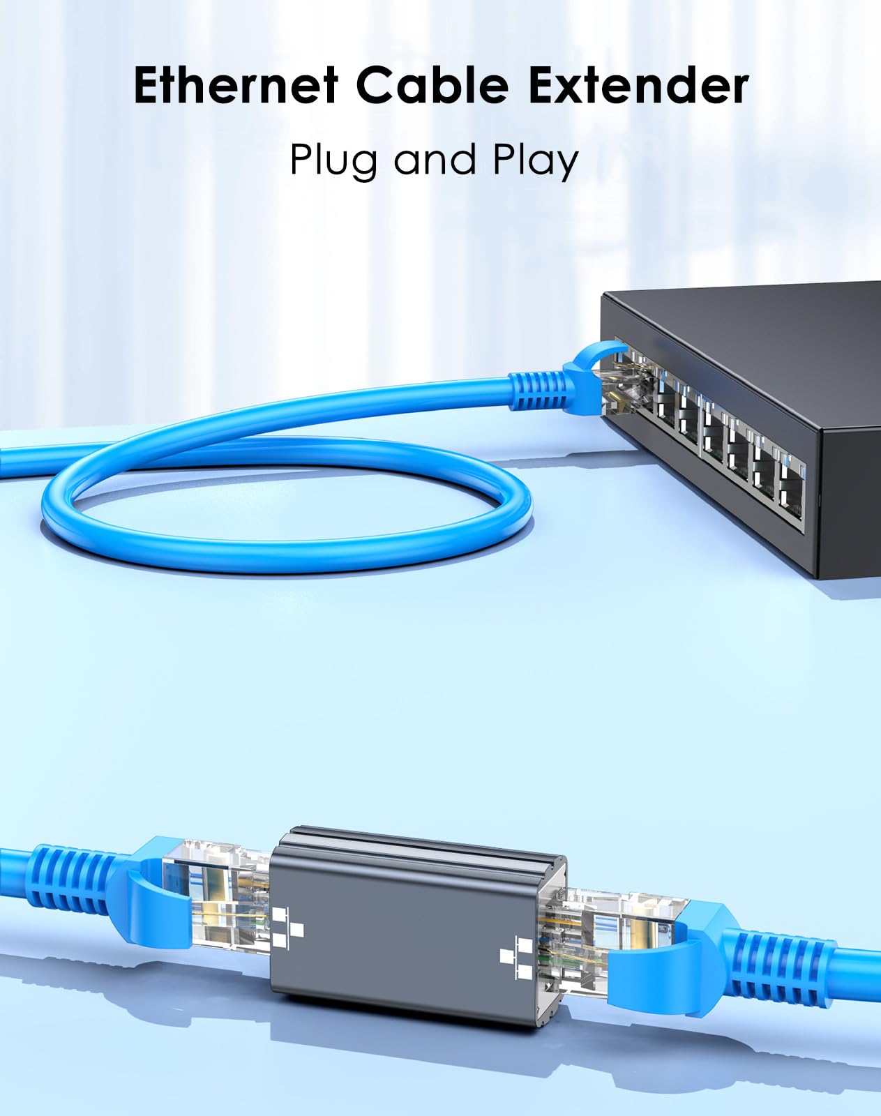Ethernet Cable Connector (RJ45 Coupler) For Cat8, Cat7, Cat6, Cat5