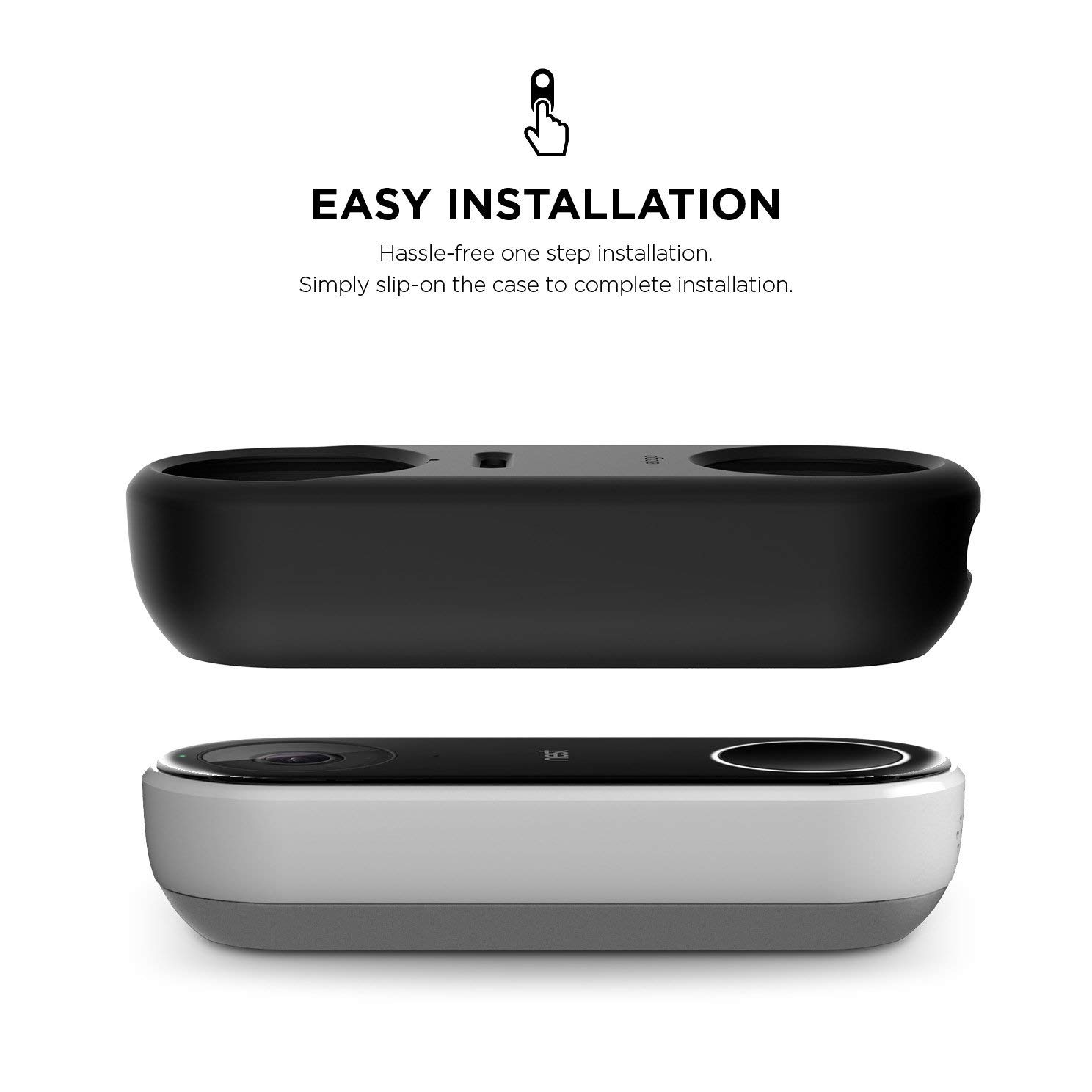 elago Silicone Case Designed for Google Nest Hello Doorbell Cover (Wired) [White] - Full Protection, Night Vision Compatible [US Patent Registered]