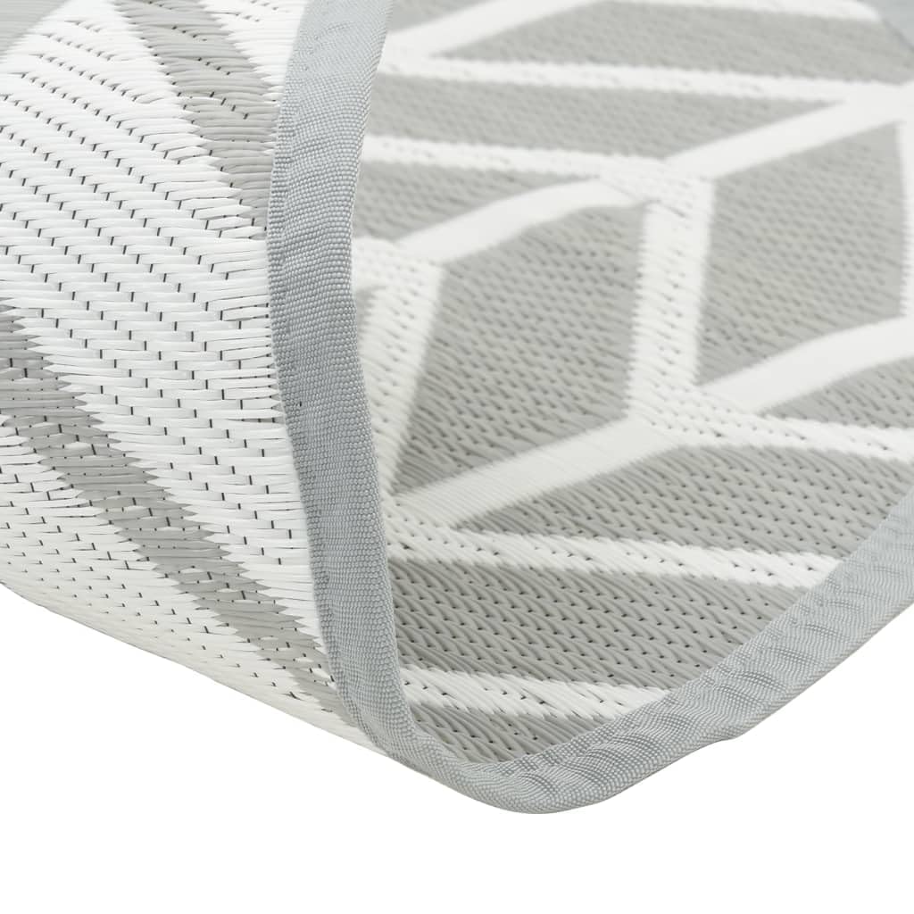 ARAKIL - Tappeto per esterni grigio Ø 160 cm, in polipropilene, resistente alle intemperie, ai raggi UV, resistente, utilizzabile su entrambi i lati, ideale per balcone, terrazza, giardino
