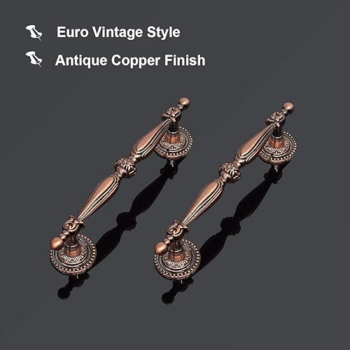 Miniatura 3 de Manijas estilo antiguo para muebles, centros del agujero de 3-12 pulgadas