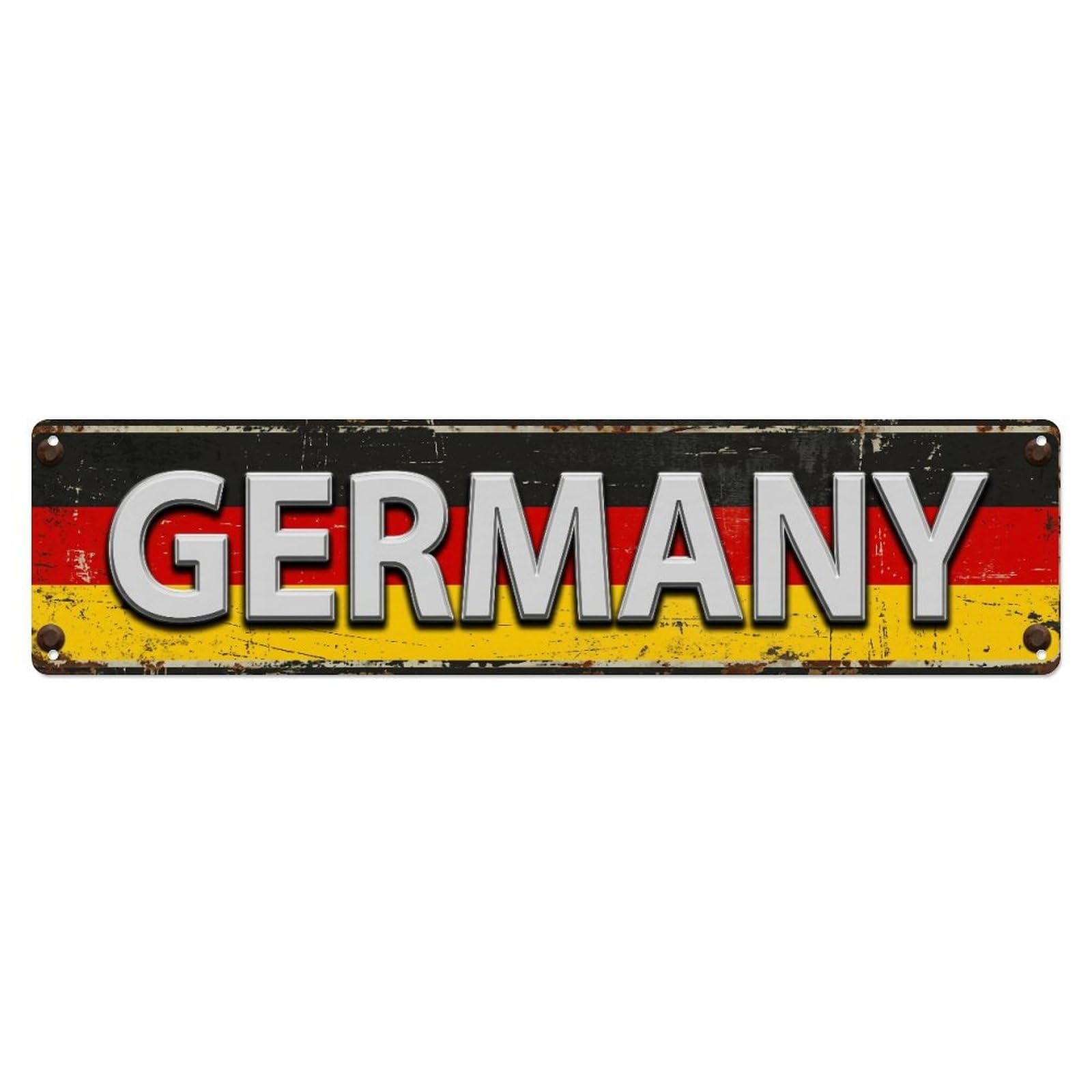 Vintage Germany Flag Pattern Metal Tin Sign