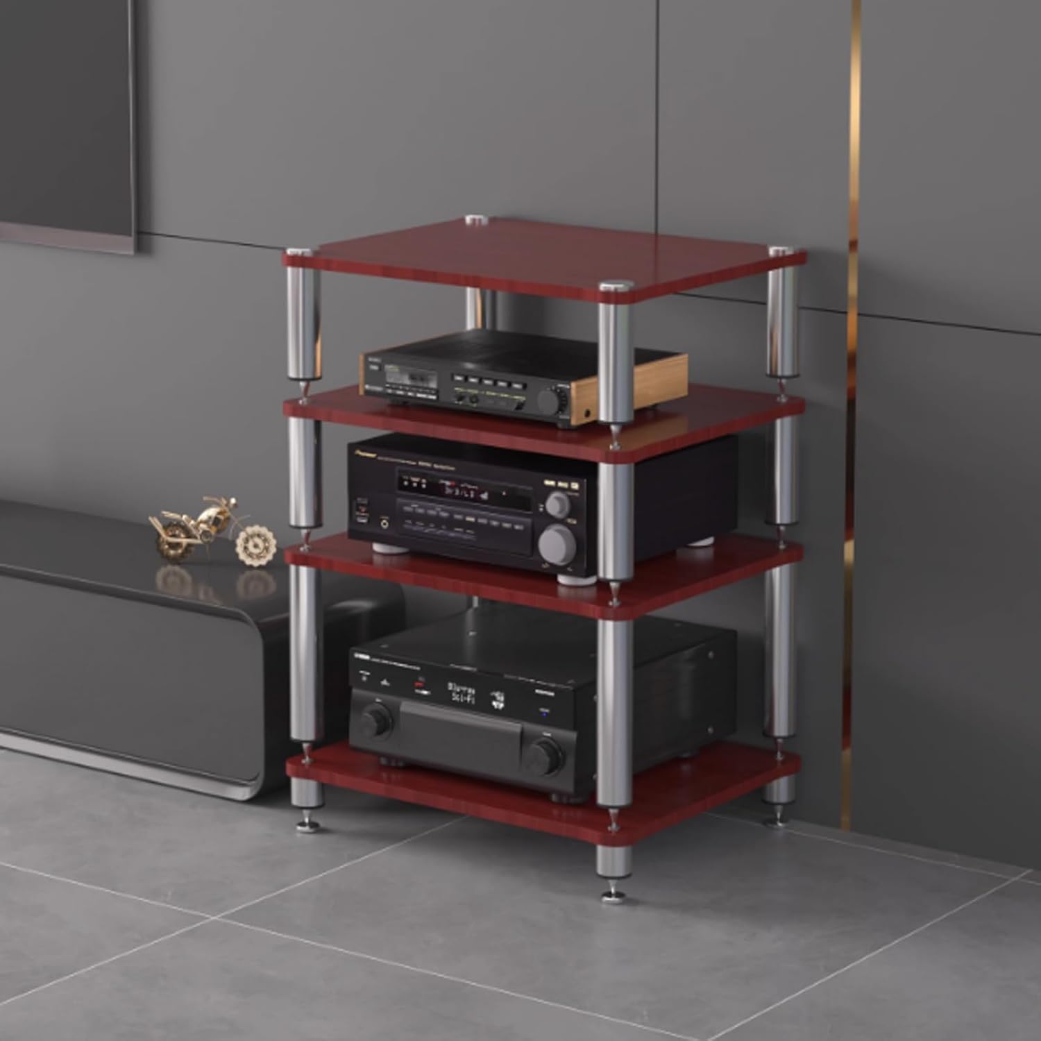 Meuble audio en bois pour intégrer votre chaîne stéréo au salon