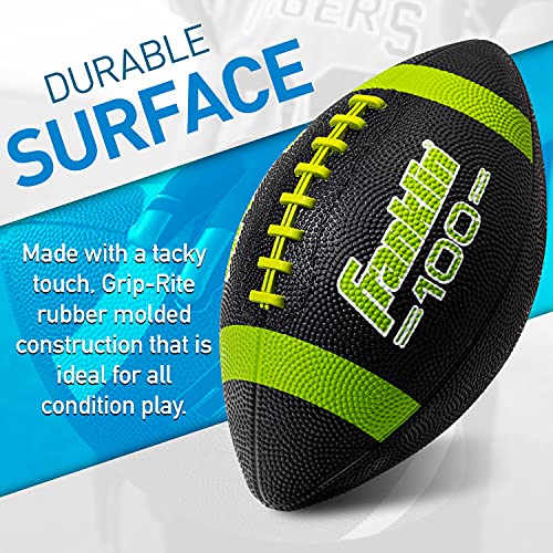 Franklin Sports Kids Junior Football - Grip-Rite 100 Youth Junior Size Rubber Footballs - Peewee Kids Durable Outdoor Rubber Footballs - Single Footballs + 6 Football Bulk Packs Available - Image 3