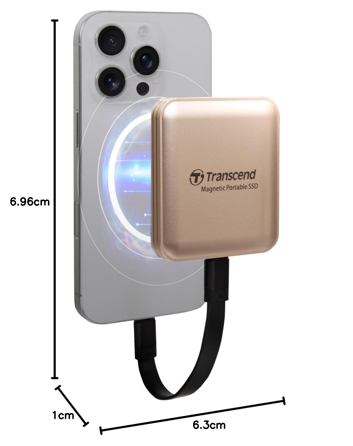 Transcend ESD420G 4TB USB 3.2 Gen2 20Gbps USB-C Magsafe External SSD 4K ProRes Record for iPhone 17, 16, 15 TS4TESD420G